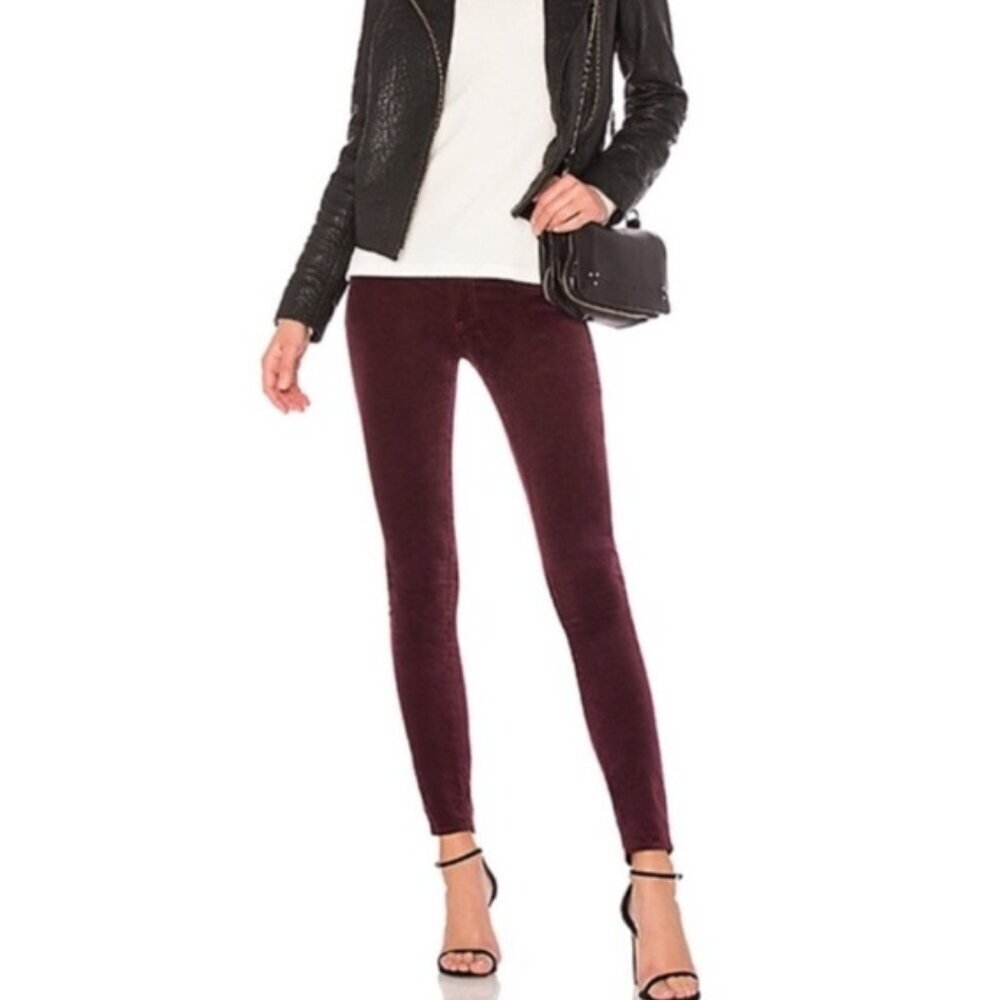 rag & bone Burgundy Velvet Skinny Jeans